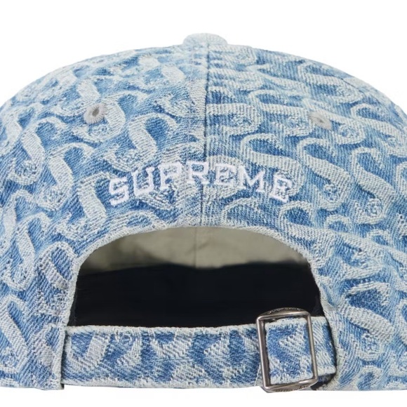 SUPREME NEW YORK Monogram Denim 6-Panel Hat - Picture 2 of 6